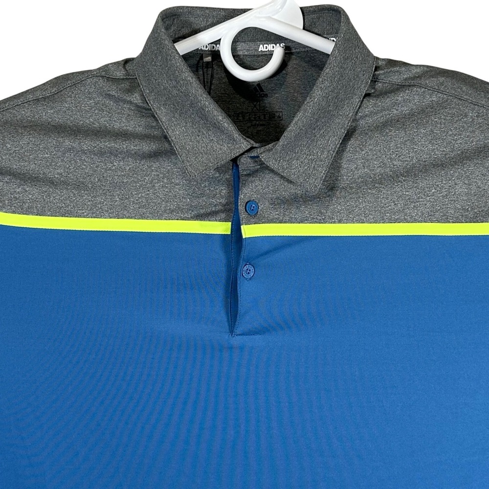 Adidas Mens Ultimate 365 3-Stripe Golf Polo Shirt Size XL Blue Grey New